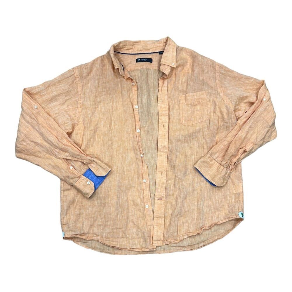 Cremieux Classics Yellow 100% Linen Button Down XL